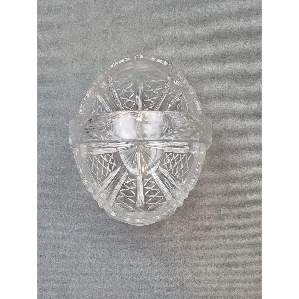 Annahutte Bleikristall Cut Crystal 24% lead Glass Basket Vintage